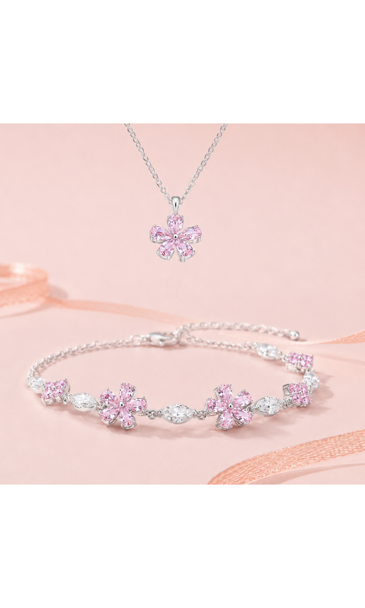 Set FLOWER hoa 5 cánh - Dây chuyền và khuyên tai  - alternate