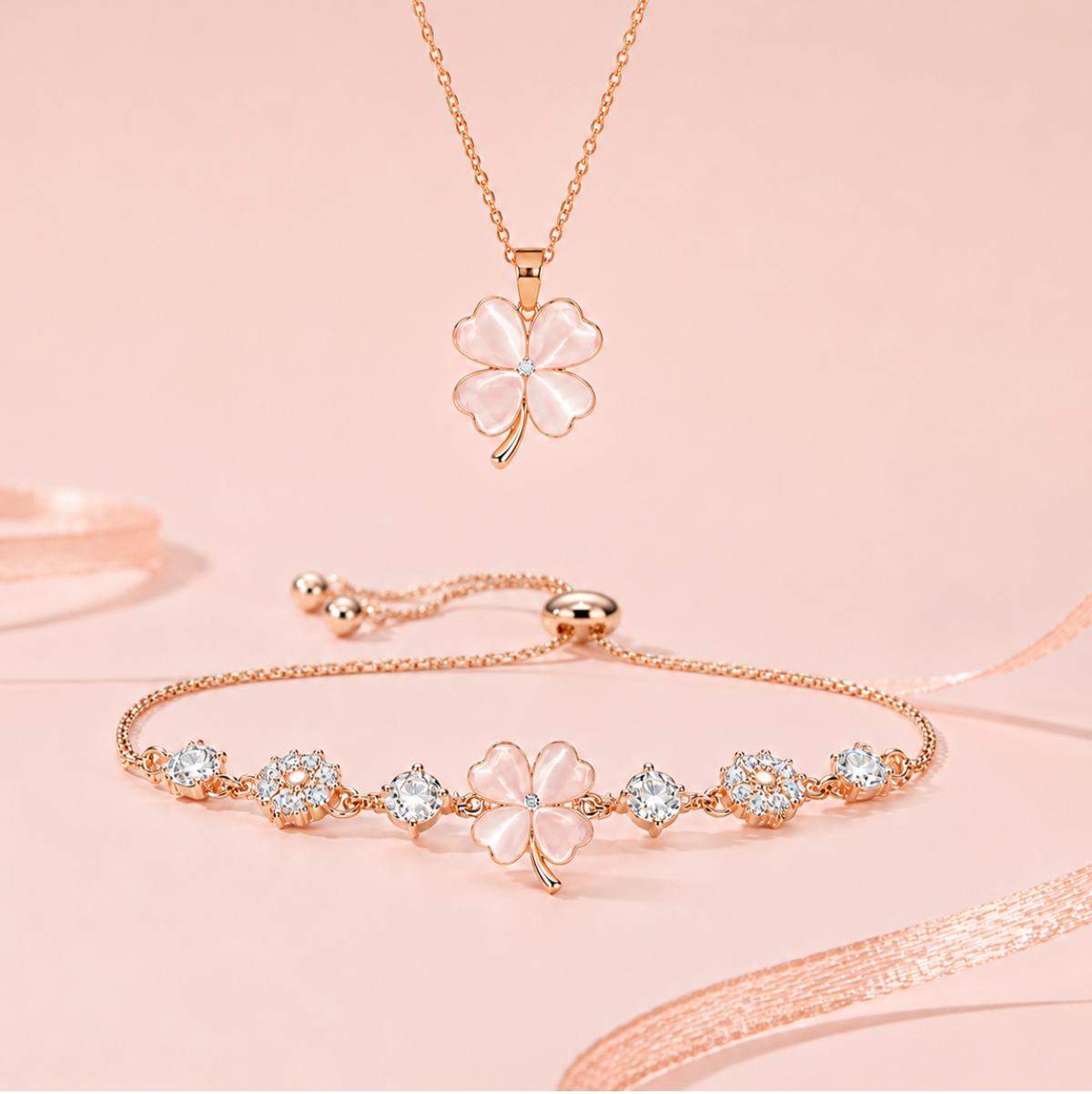 Set BLESS cỏ 4 lá - Dây chuyền và vòng tay - alternate