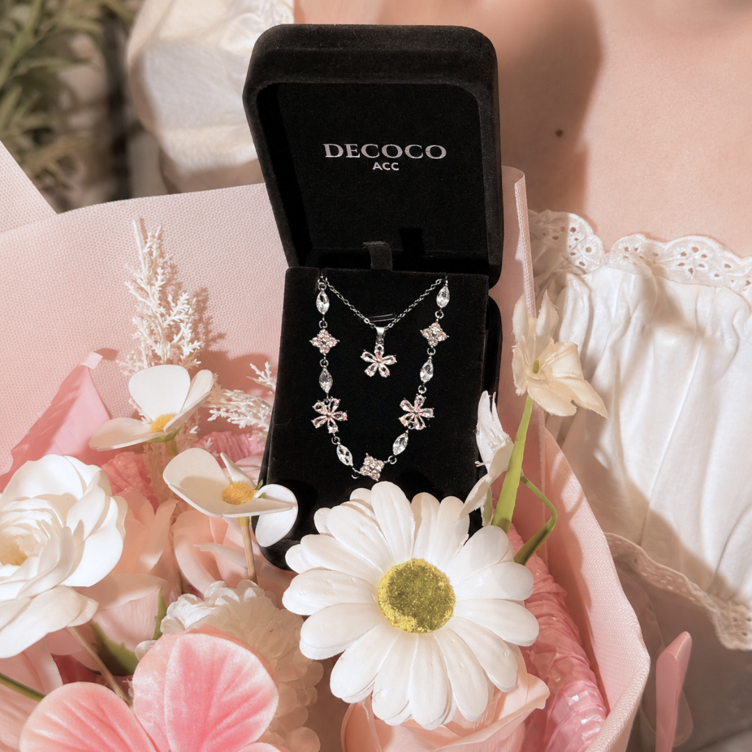 Set FLOWER hoa 5 cánh - Dây chuyền và khuyên tai - 7