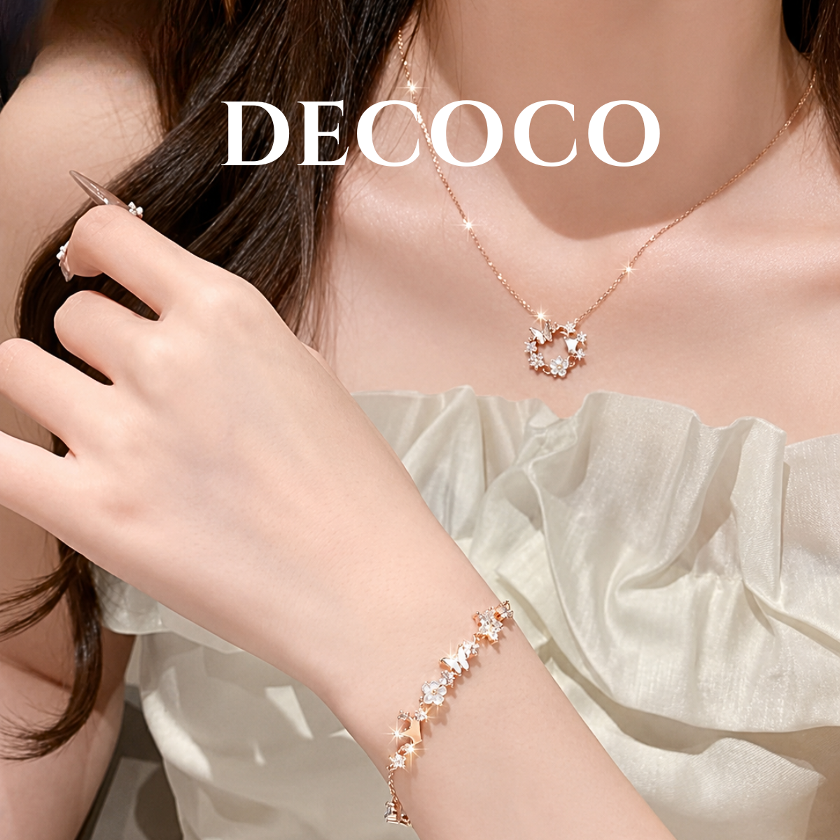Set AURORA hoa và tiara - Dây chuyền và vòng tay - 8