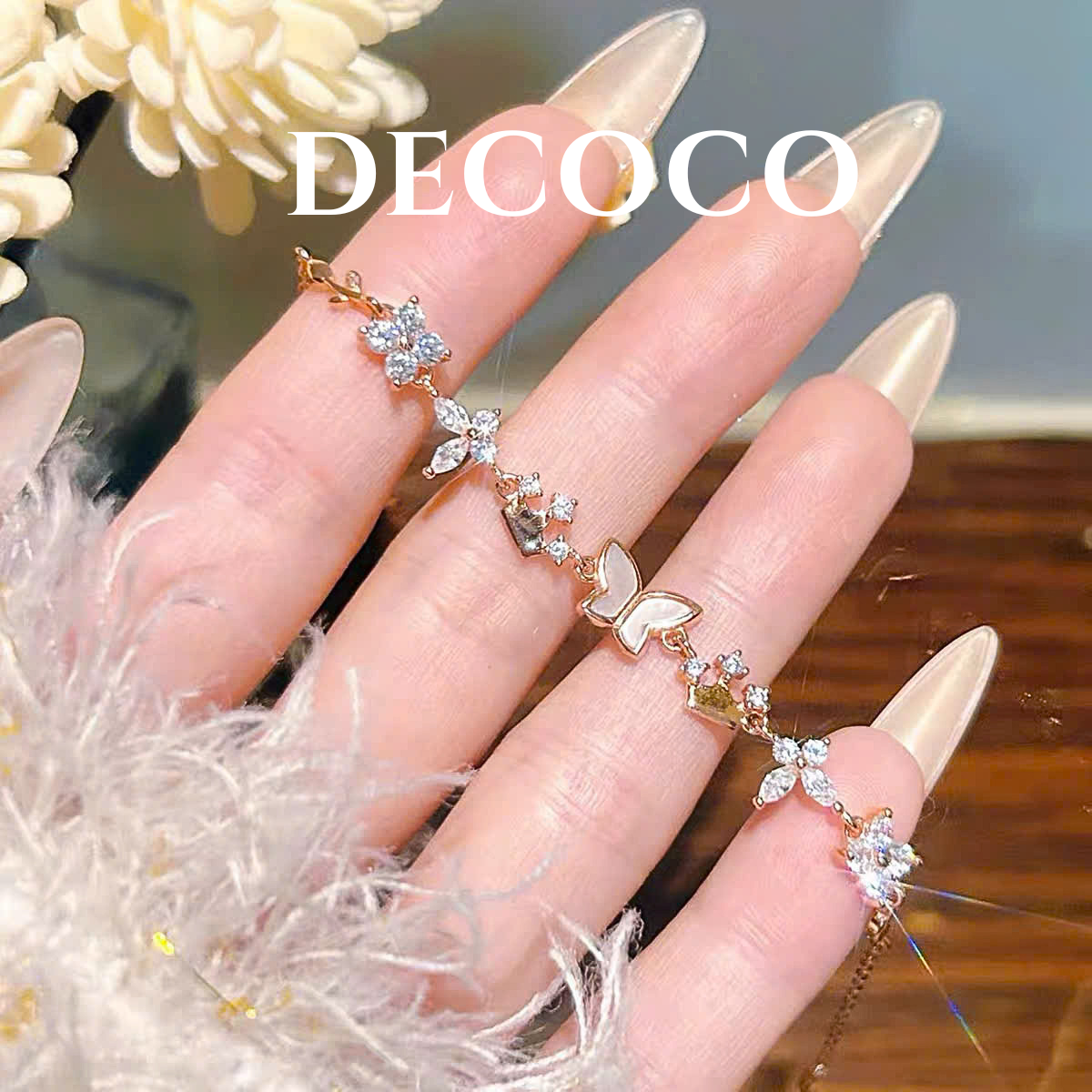 Set AURORA hoa và tiara - Dây chuyền và vòng tay - 12