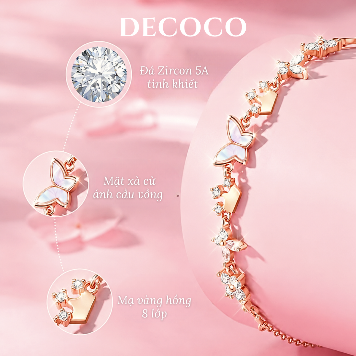 Set AURORA hoa và tiara - Dây chuyền và vòng tay - 5