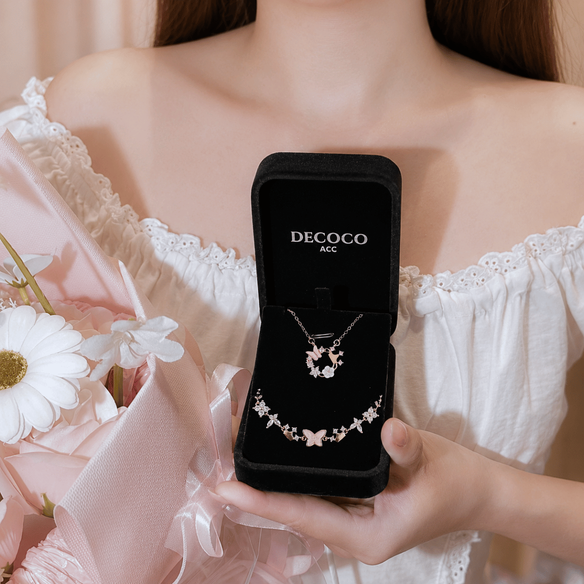 Set AURORA hoa và tiara - Dây chuyền và vòng tay - 13